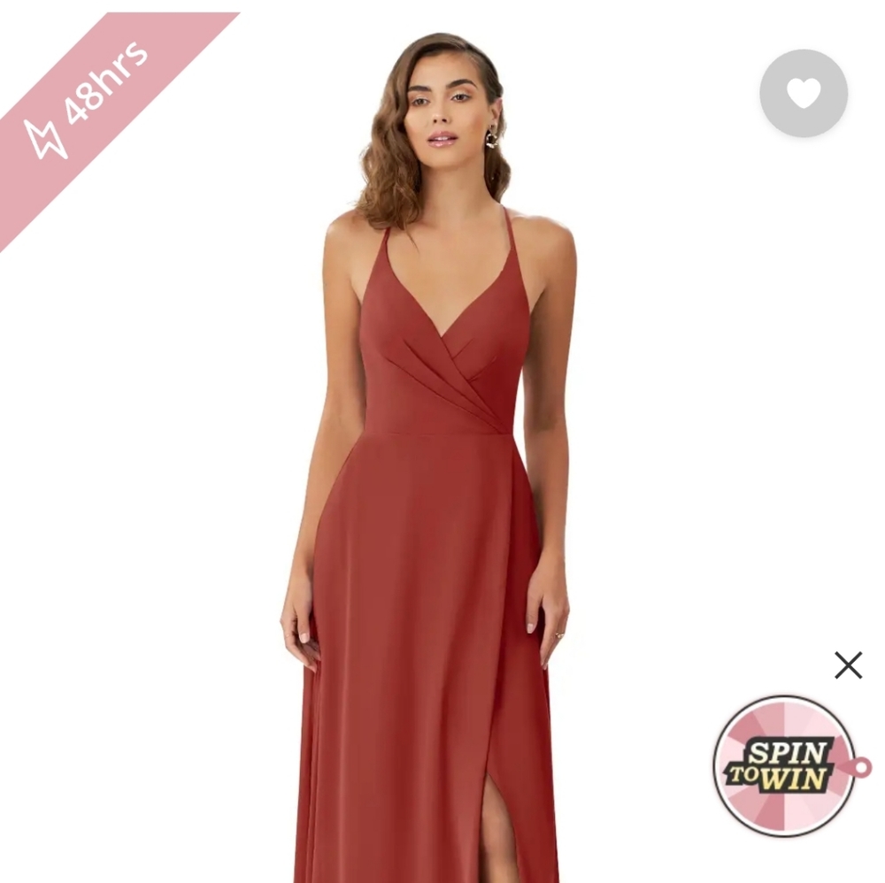 Azazie Terracotta Bridesmaids Dress, size A6